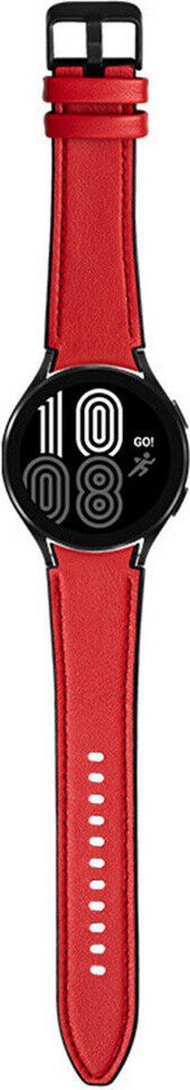 Strap-it Samsung Galaxy Watch 4 - 40mm hybrid leren bandje - rood