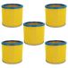 vhbw Lavor 5x Filtre Plissé Compatible Avec Lavor / Lavorwash Gn 32, Gn 22, Ashley 300, Ashley 100, Gbx 32, Gbx 22 Aspirateur - Bleu / Jaune - Vhbw