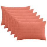 vidaXL Kussensloop 6 stuks HEERLEN Rood Oranje 50 x 70 cm corduroy