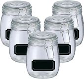 Zeller Weckpotten/inmaakpotten - 10x - 750 ml - glas - met beugelsluiting - incl. etiketten