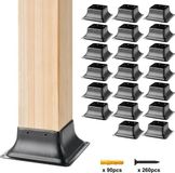 VEVOR Set Van 20 Schroefmoffen 153 X 153 X 62 Mm Paalsteun Koolstofstalen Paal Schoenpaal Paalbasis Grondhulssteunbasis Ideaal voor Verandaleuningen, Pergola'S En Kolommen