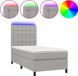 vidaXL Boxspringbed met matras en LED-verlichting, lichtgrijs, 80x200 cm, stof