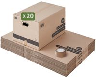 pack & move Pack and Move - Set 20 verhuisdozen L breed - 40 x 60 x 40 cm - Versterkte handgrepen - 1 tape gratis