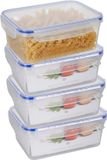 Excellent Houseware Vershoudbakje - 4x - 2200 ml - transparant - kunststof