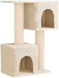 vidaXL Arbre à chat avec poteaux à gratter en sisal Crème 114 cm