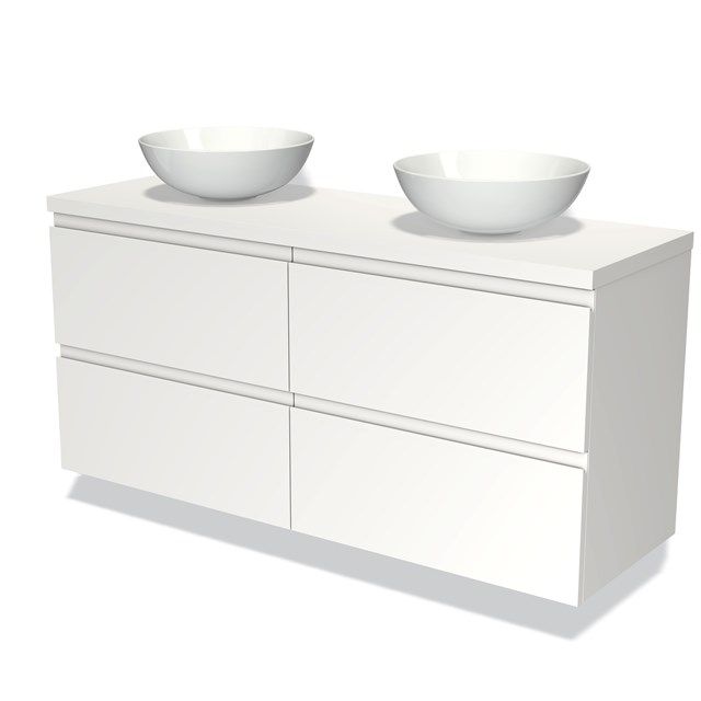 Maxaro Badkamermeubel Modulo Plato Mat Wit 140 cm 4 Lades Greeploos