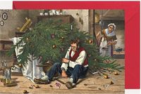 Mini-adventskalender "Da liegt de verrassing" in het formaat van een ansichtkaart