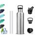 Thermosfles, 0,5 liter, BPA-vrij, roestvrijstalen drinkfles, met filter en rietje, metalen fles, houdt 12 uur warm/24 uur koud, voor kantoor, outdoor, camping