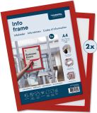 Europel Wissellijst Zelfklevend - Posterlijst - Magnetisch Frame - A4 - 21 x 29,7 cm - Set van 2 stuks - Rood