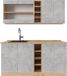 Vicco R-Line Cuisine pour une personne – 160 cm, WB Chêne Béton/chêne doré