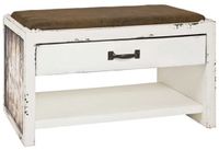 Haku Halbank | 72 x 40 x 43 cm | Wit | Kunstleer; MDF