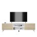 Homey TV-meubel in Scandinavisch design, 2 opbergvakken en 2 deuren, geschikt voor tv's tot 77 inch, hout, wit-zwart, 49 cm (hoogte) x 180 cm (breedte) x 40 cm (diepte)