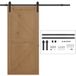 Kit rail coulissant pour porte 200cm, accessoires avec rail et roulettes, bouchons style rustique, capacité 90kg, acier carbone noir