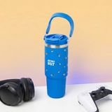 Paladone Astro Bot 900ml Geïsoleerde Tumbler met Handvat en Rietje, Smalle Basis voor Autobekerhouder, Officieel Gelicentieerd Drinkgerei - Blauw
