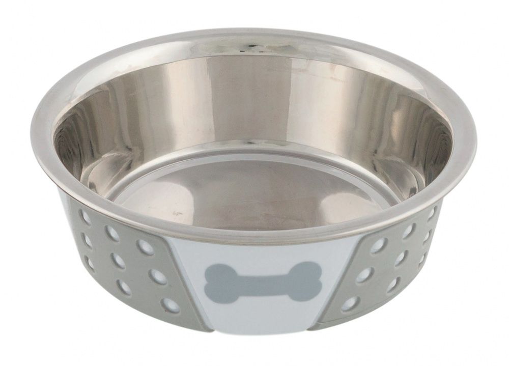 TRIXIE Voerbak RVS / Silicone Wit / Grijs 14 cm 400 ml 4 st