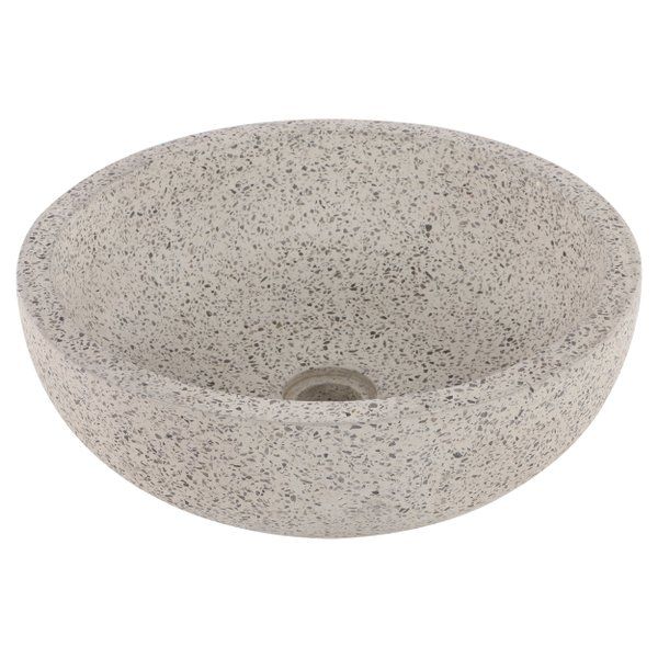 Differnz Terrazzo waskom 40cm rond zwart/wit 38.010.55