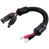 TRU COMPONENTS TC-12195640 PV-stekker naar M6-ringkabelschoen kabellengte 250 mm Zwart, Rood Inhoud: 1 stuk(s)