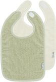 Meyco Baby Popcorn Slab met Klittenband - 2-Pack - Naturel/Soft Olive