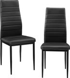 en.casa Eetkamerstoel Graz 96x43x52 cm kunstleer set van 2 zwart