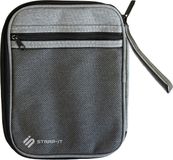 Strap-it Premium Organisateur pour bracelets de montre connectée - Pochette de rangement pour bracelets compatible Apple / Samsung / Fitbit / Garmin - Sac organisateur de câbles - Étui pour bracelets / raccourcisseur / chargeur / accessoires - Espace pour 10 bracelets (gris)