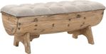 vidaXL Opbergbankje - 103x51x44 cm - Crème - Massief Hout en Stof