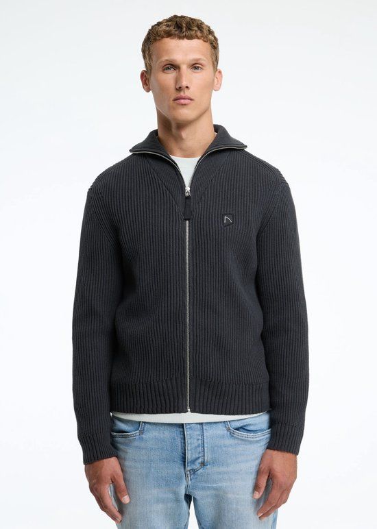 CHASIN' Heren Cardigan Oliver Full Zip Donkergrijs XXL