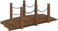 vidaXL Tuinbrug met kettingrails 150x67x56 cm massief vurenhout