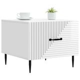 vidaXL Salontafel met lade Hoogglans Wit 49 x 50 x 40 cm Bewerkt hout