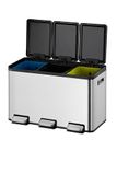 EKO Recyclebare prullenbak 10L+10L met pedaal | Roestvrij staal Anti-Vingerafdruk voor Keuken | Dubbele Compartiment Prullenbak met Soft Close