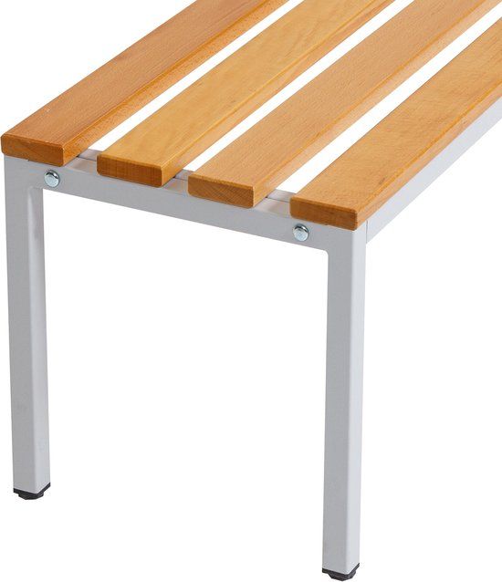 furni24 Kleedkamerbank met Stalen Frame, Garderobebank, sportbank bank voor kleedkamer, 100 x 42 x 40 cm