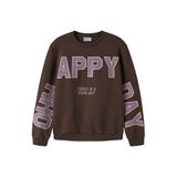 NAME IT KIDS sweater met tekst - donkerbruin