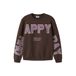 NAME IT KIDS sweater met tekst - donkerbruin