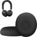 kwmobile 2x coussinets d'oreille adaptés pour Jabra Evolve 2 75 - Earpads pour casque en noir mat