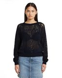 G-Star Pointelle Lt Wt Knit Wmn Dames Trui Katoen Lange Mouw Ronde Hals Osaka Blue