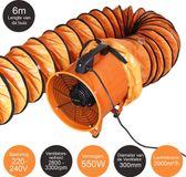 MonsterShop MAXBLAST 550 W Professionele Ventilator + 6 meter opvouwbare slang - Ø 300 mm
