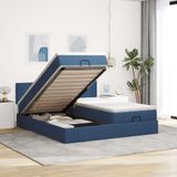 Maison Exclusive - Cadre de lit ottoman avec matelas bleu 160x200cm textile