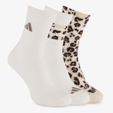 Adidas 3 paar dames sokken met panterprint - Wit - Maat 37/39