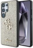 Guess 4G Metal Logo Glitter Backcover Samsung Galaxy S25 Ultra Goud