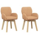 vidaXL Draaikrukken - 2 st - Bouclé - Beige - 54 x 58 x 87 cm