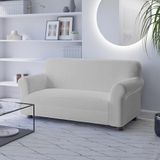 Italian Bed Linen DAHLIA Elastische bankovertrek, polyester, lichtgrijs, 2-zits