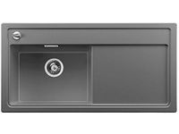 BLANCO ZENAR XL 6 S, 519242, gootsteen, granieten spoelbak van Silgranit PuraDur inclusief houten snijplank, wastafel links, 1 stuk, aluminium