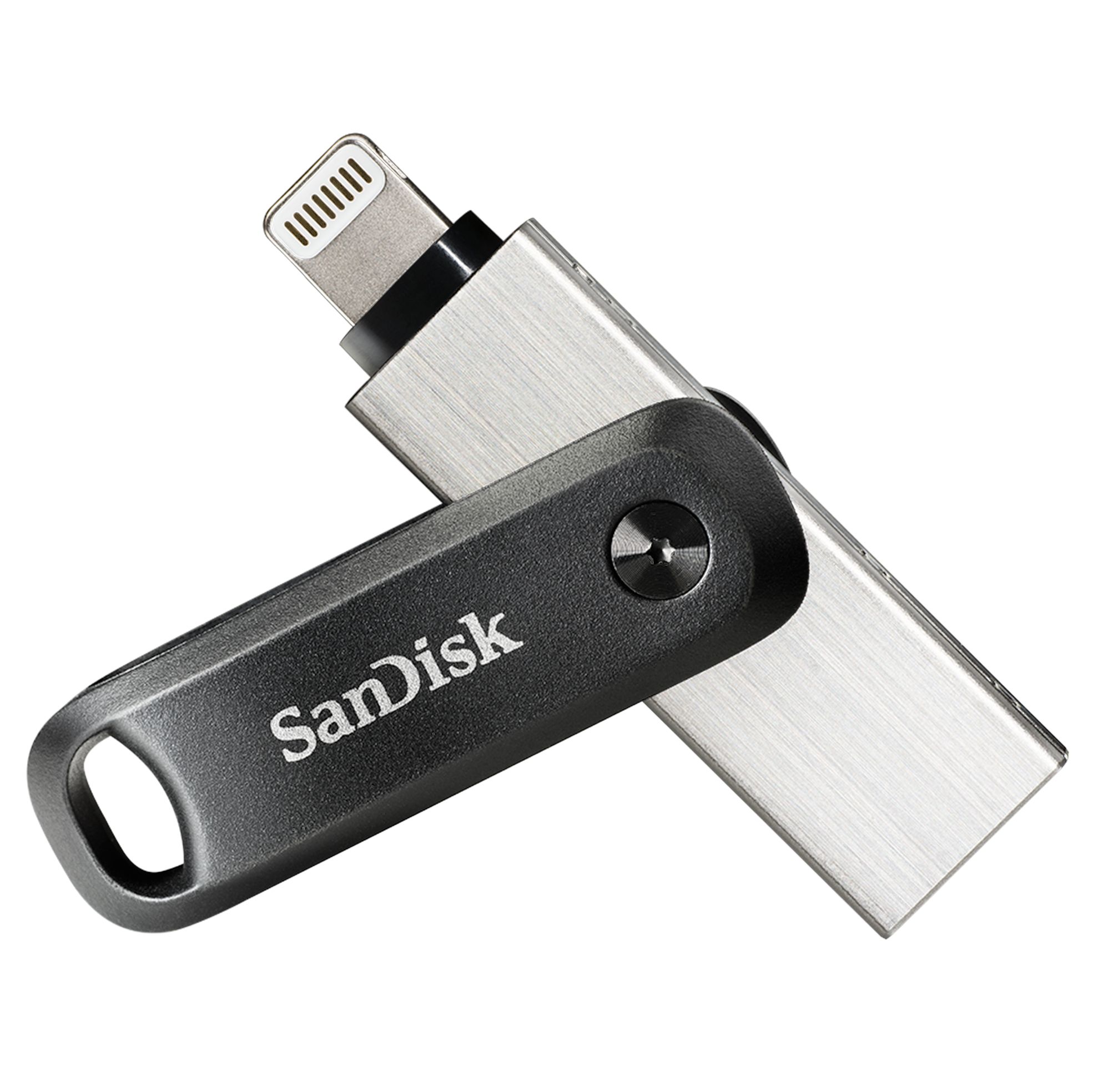 SanDisk iXpand Flash Drive Go - 256 GB - USB 3.2 Gen 1 - Grijs/Zilver