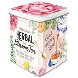 Nostalgic-Art Retro theeblik, Herbal Blossom Tea – Geschenkidee voor de keuken, Voor bewaren van losse thee en theezakjes, Vintage design, 100 g
