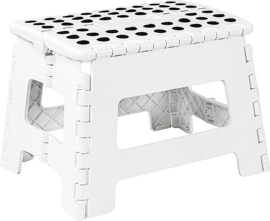 Utopia Home Opvouwbare opstapkruk 9 inch, wit