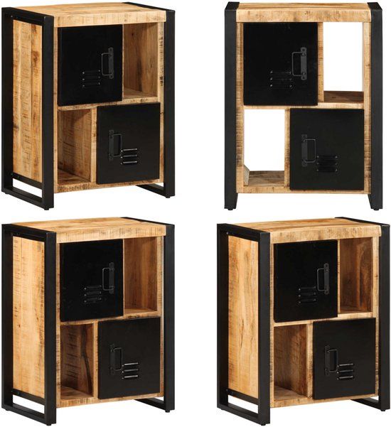 vidaXL Dressoir 55x35x70 cm massief ruw mangohout
