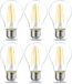 Amazon Basics Schroeflamp, Edison, E27, led, 7 W (gelijkwaardig aan 60 W), transparant filament, warmwit, niet dimbaar, set van 6