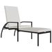 VidaXL Lounge Tuinstoel met Gecapitonneerde Zitting, Gegalvaniseerd Staal, Polyester, Polyrattan, Crème/Wit