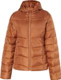 myMo Gewatteerd jack met capuchon, lange mouw, ritszakken, effen, lichtbruin, polyester, XS