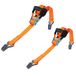 PETEX 2 x automatische ratelspanband, zelfoprollend, 1-delig, 5 m x 35 mm, 1.000/2.000 daN, tot 2000 kg, oranje, dubbele veiligheidshaken
