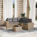 Prolenta Maison Exclusive - Tuinset voor in de tuin, 6-delig, met kussens, beige, gemaakt van polyrotan